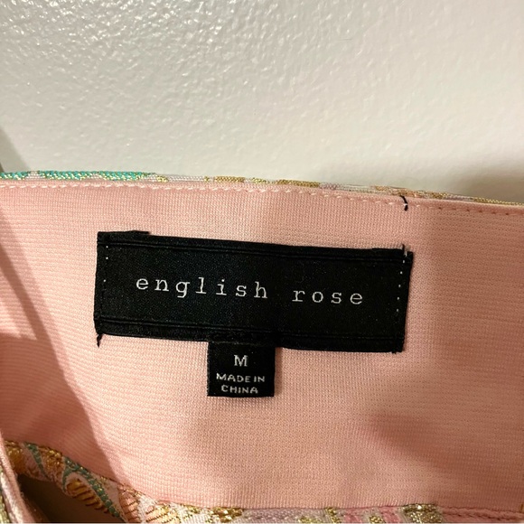 Embroidered Metallic Floral Crop Top Bralette - Pink, Gold, Blue, Green Pattern - Picture 5 of 14